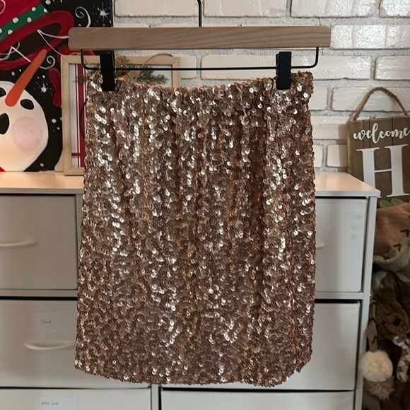 Dresses & Skirts - NWT Kayamiya glittery rose gold womens mini skirt